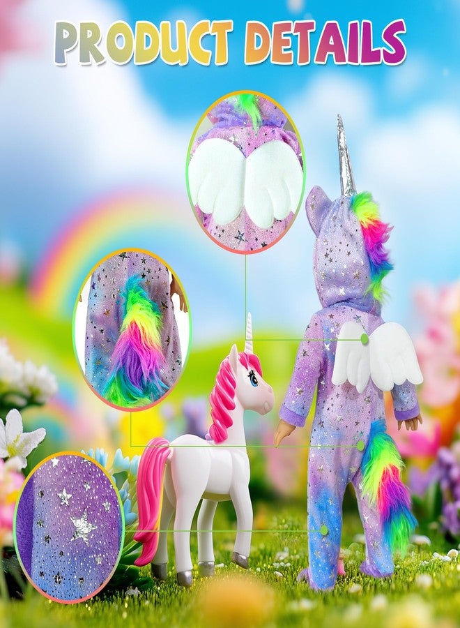 WONDOLL 2-Sets 18-inch Doll-Clothes Set - Unicorn Clothes with Hair Clip and Headband - Compatible with All 18 inch Dolls Accessories for Kids - Image 4